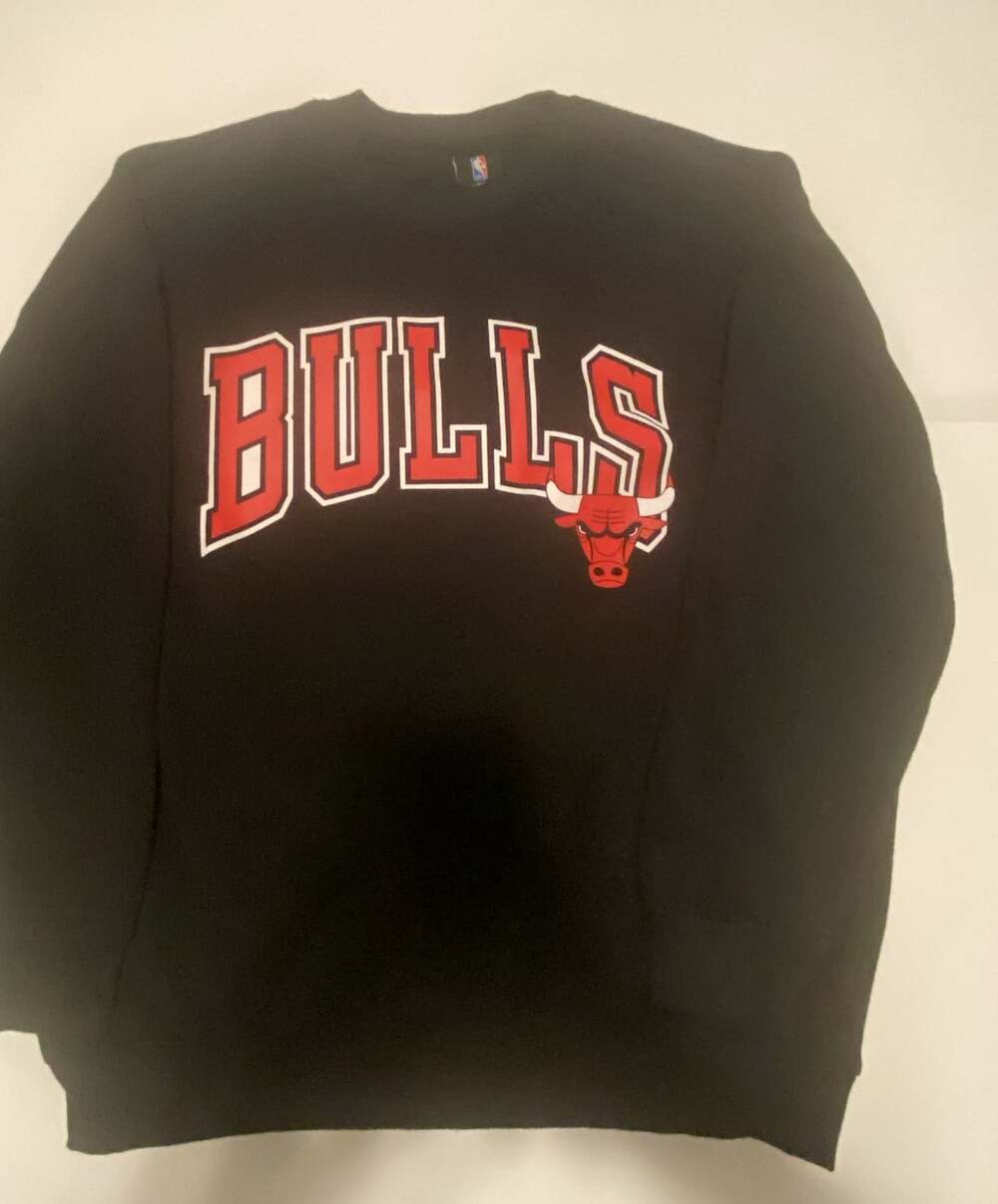 NBA Chicago Bulls Black Arch Logo Crewneck Sweatshirt